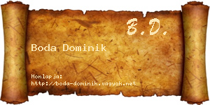 Boda Dominik névjegykártya